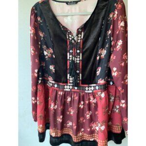 Bloomchic Bohemian Floral Print Long-Sleeve Dress US 14-16 UK 18-20 EU 44-46